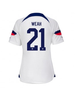 Billige forente stater Timothy Weah #21 Hjemmedrakt Dame VM 2022 Kortermet